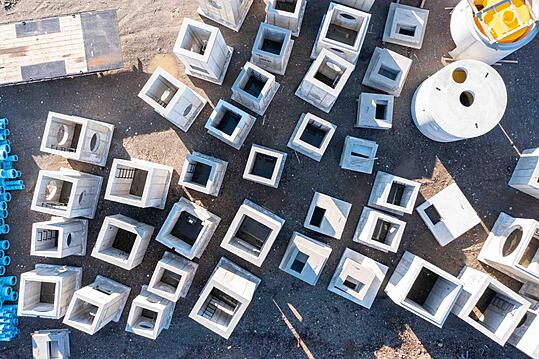 Nadir Photo of construction supplies